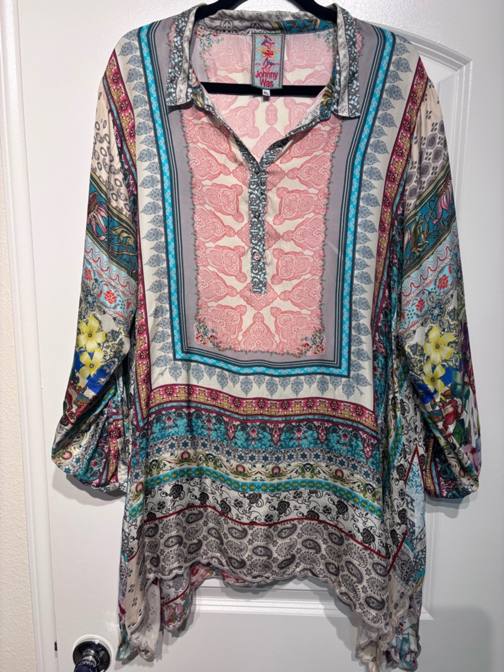 Johnny Was Multi-Color Paisley & Floral Boho Tunic